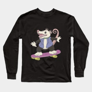 skater possum Long Sleeve T-Shirt